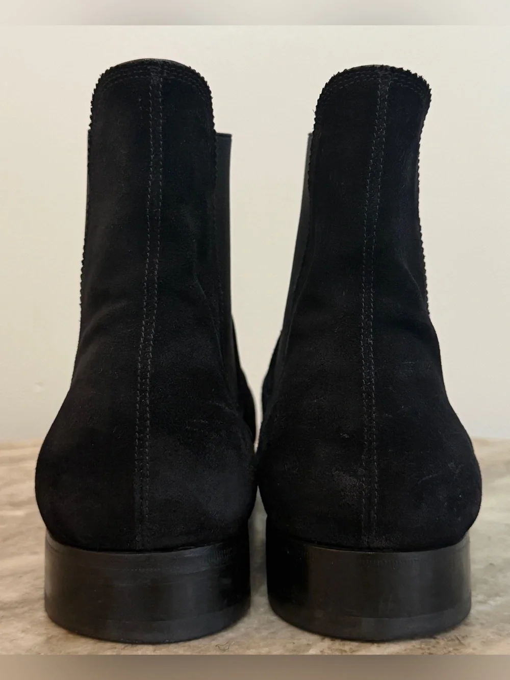 Ralph Lauren Purple Label Suede Chelsea Boots 13 D Black Italy Pull On $1500